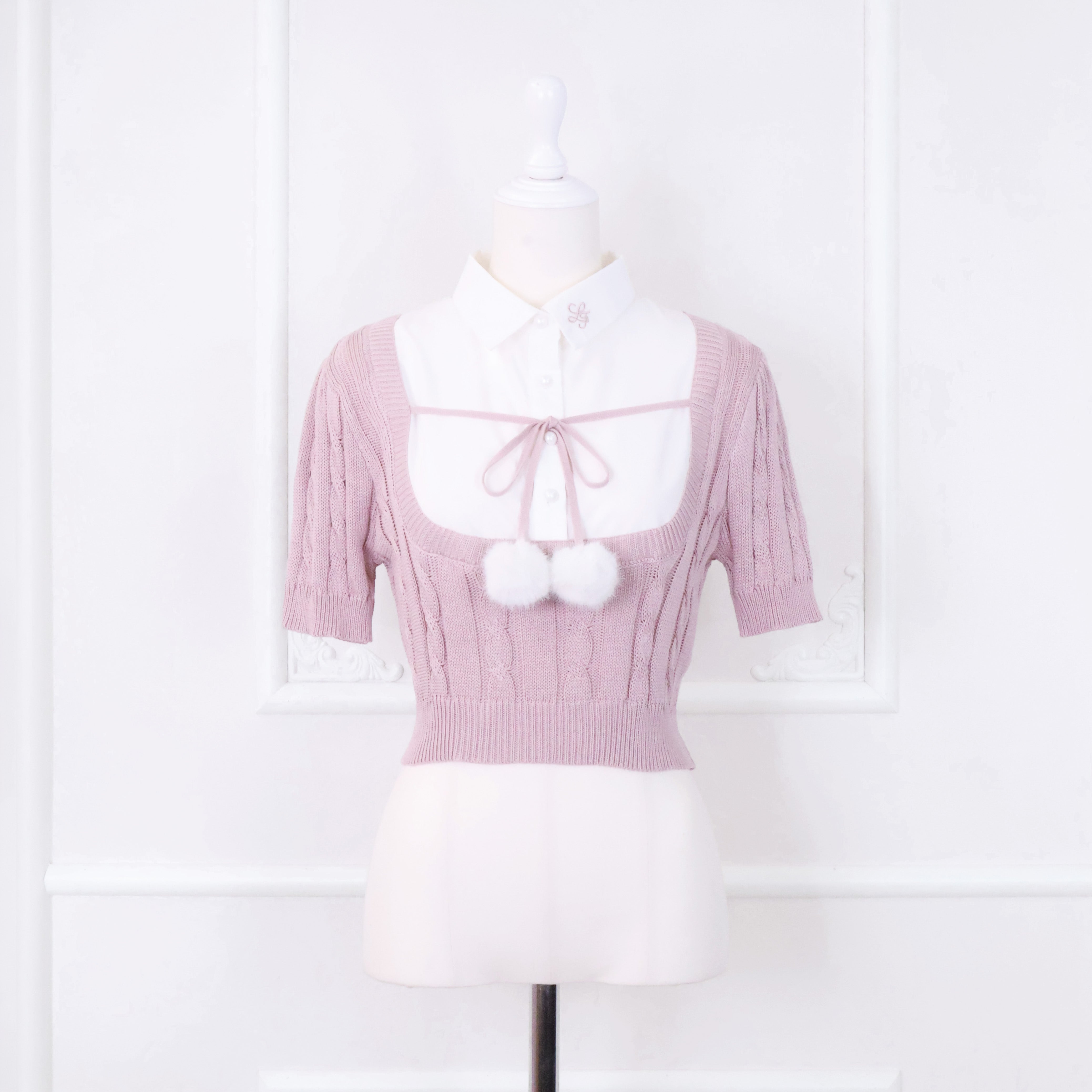 《LAFARY closet》シャツレイヤードニット