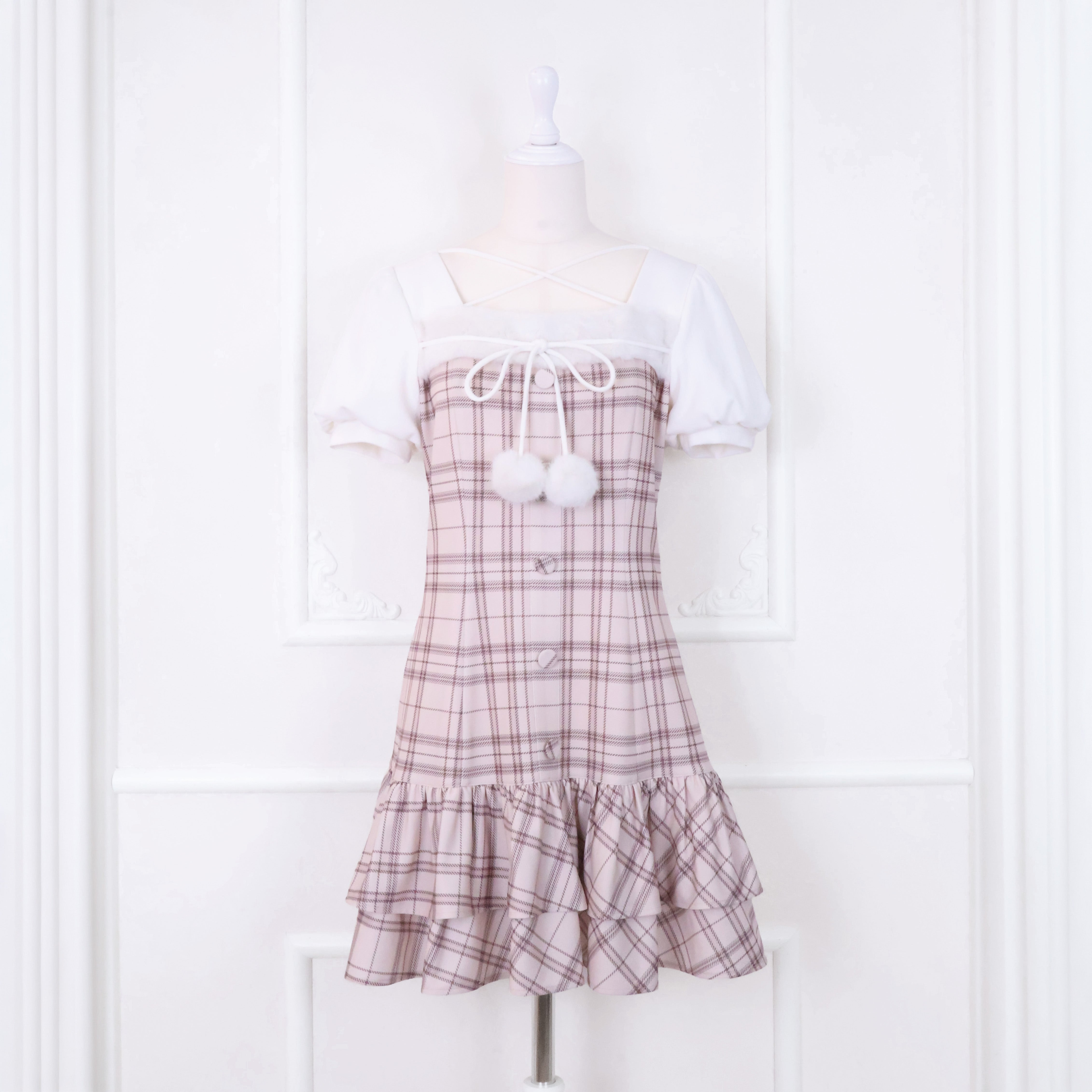 《LAFARY closet》ポンポンティアードワンピース