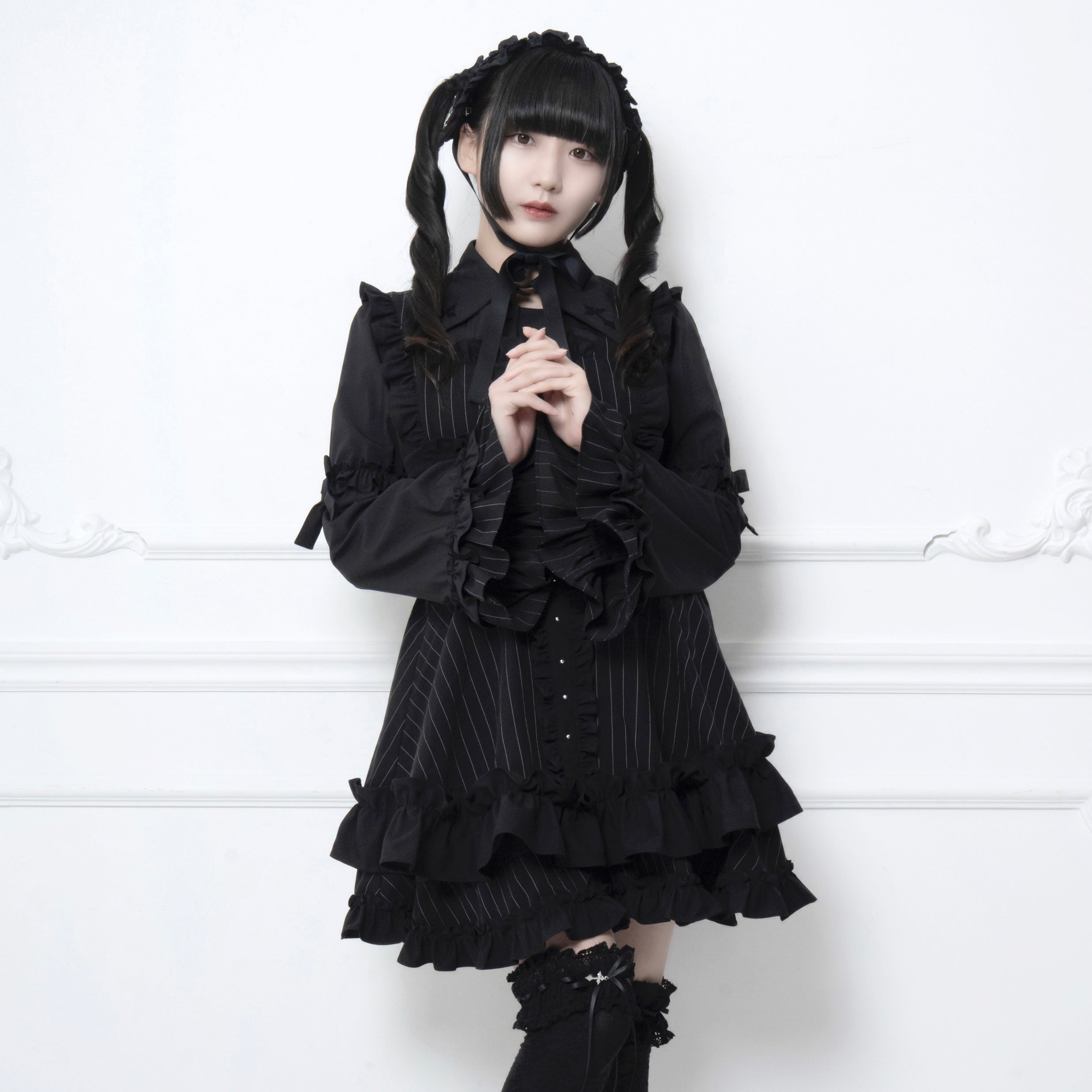 《mine》スタッズリボンフリルヘッドドレス