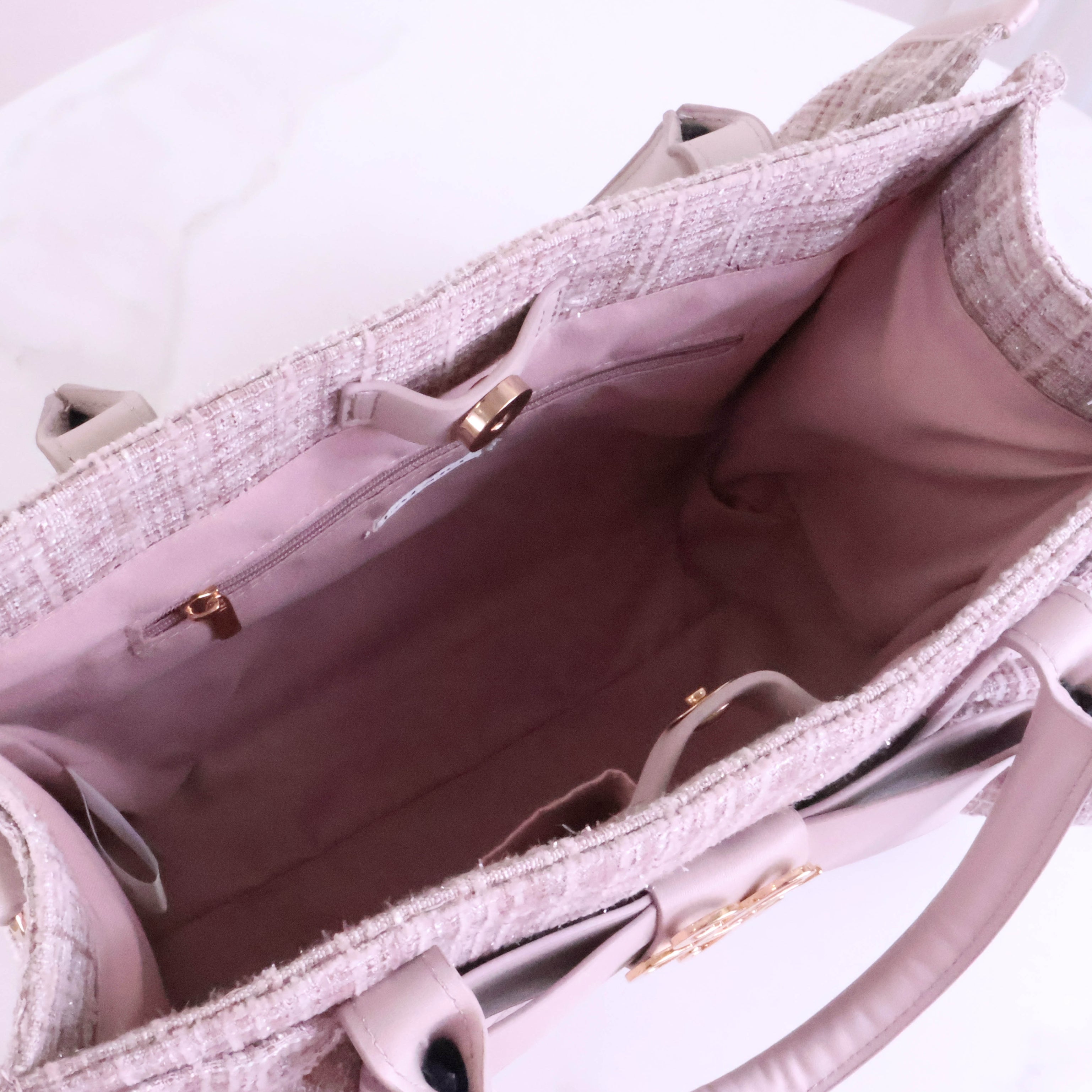 LAFARY ロゴリボンツイードバック ピンク LAFARY》HAPPYBAG2026 A- LAFARY ONLINE