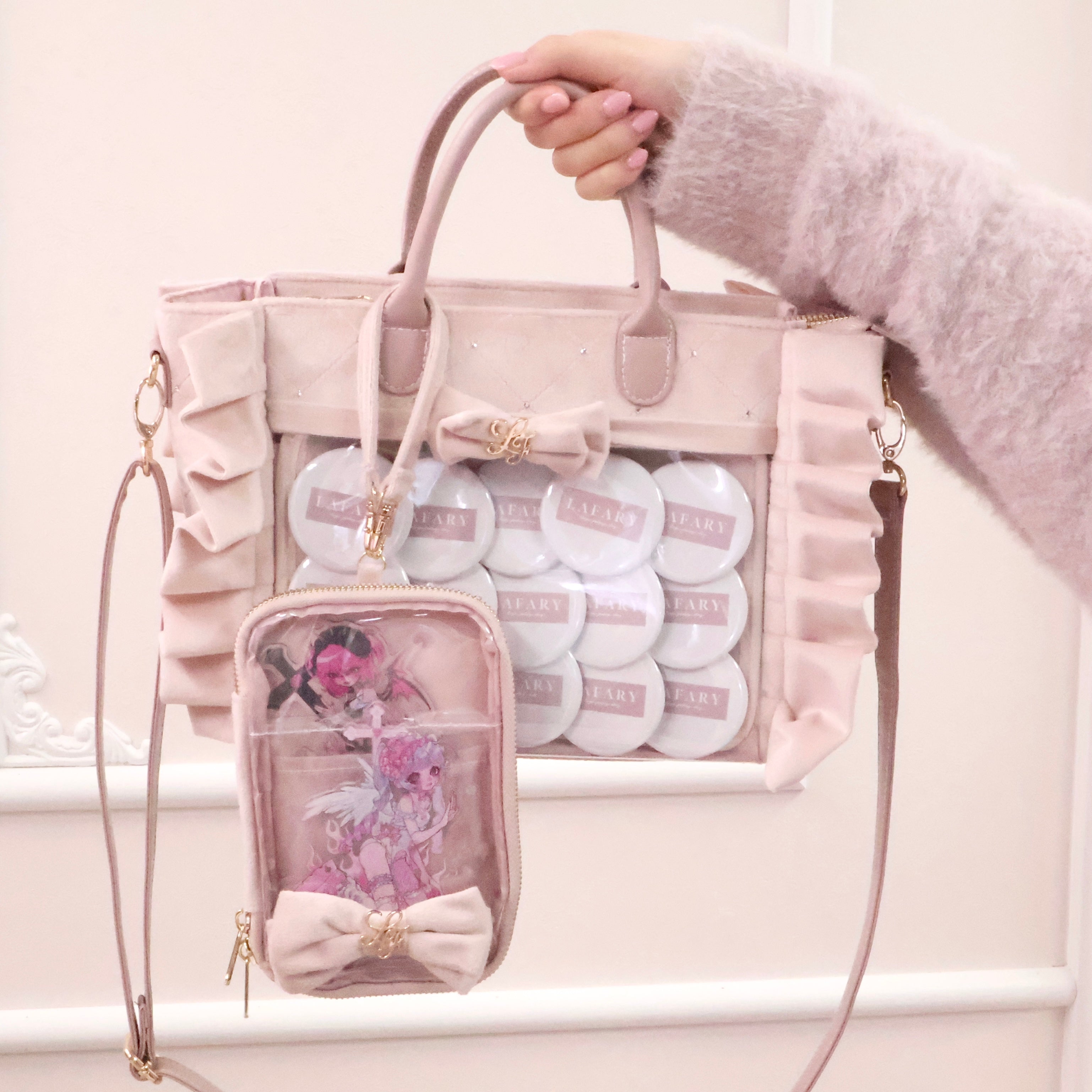 《LAFARY》ベルベットフリルバッグ