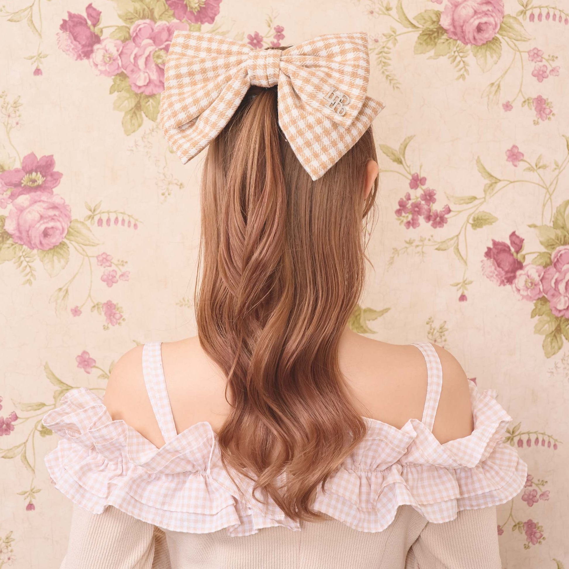 《LAFARY closet》ギンガムリボンバレッタ