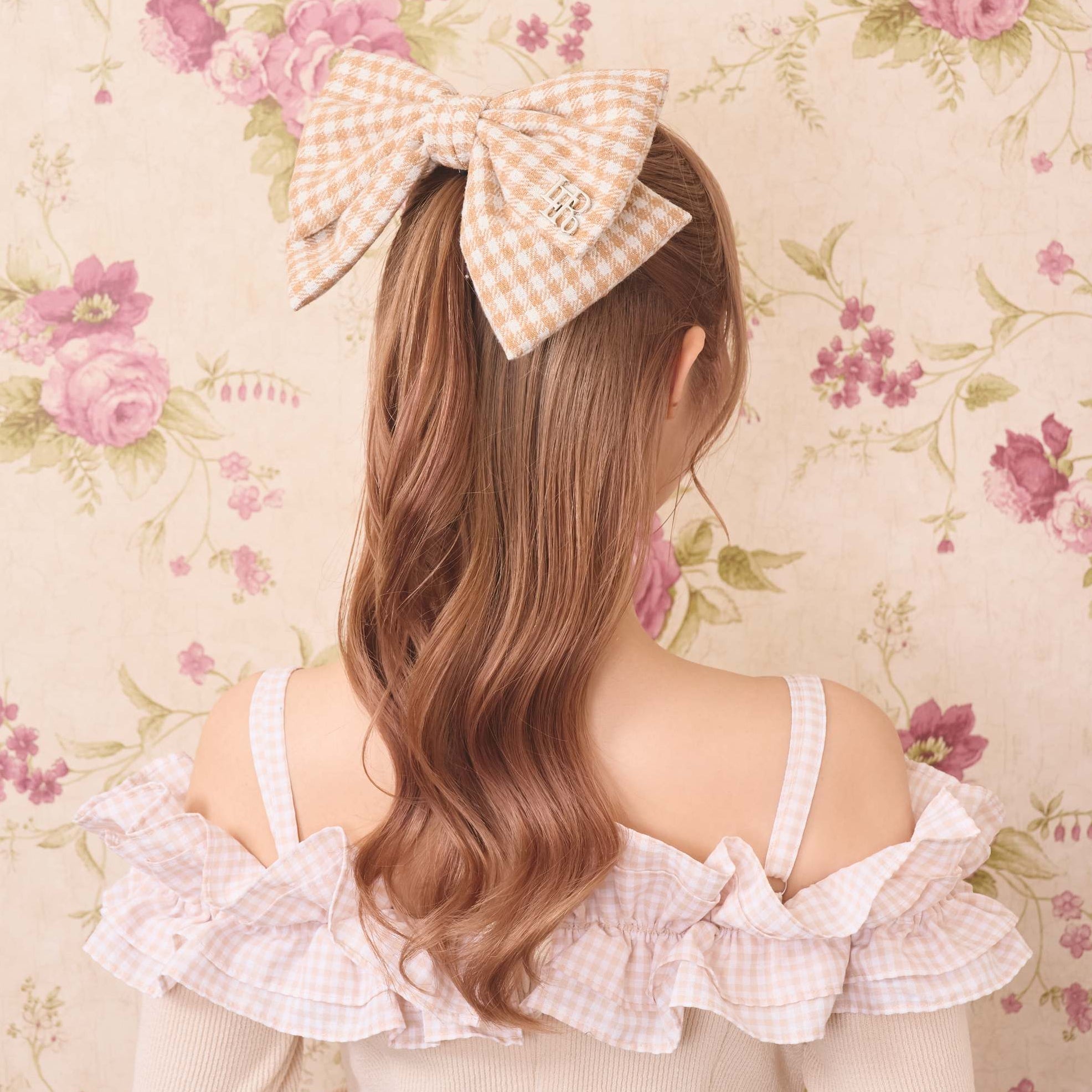 LAFARY closet》ギンガムリボンバレッタ- LAFARY ONLINE