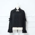 《mine》クロス刺繍ベルスリーブブラウス