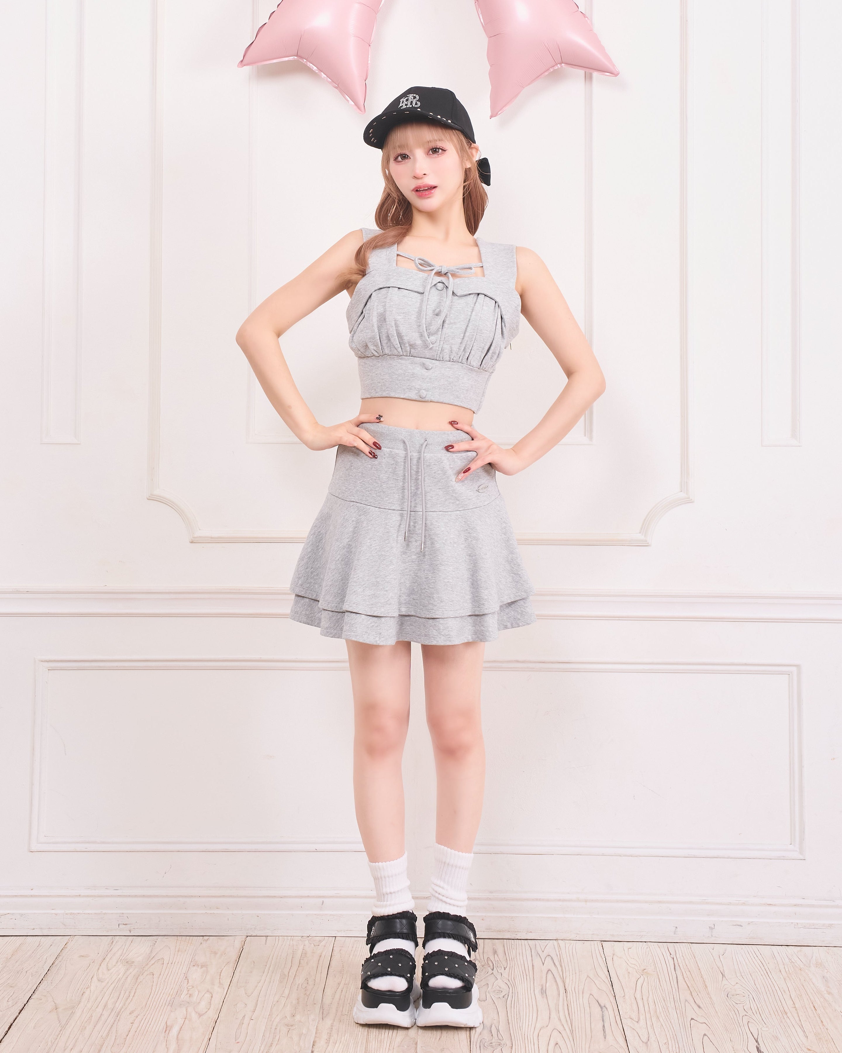 《LAFARY closet》スウェットビスチェセットアップ