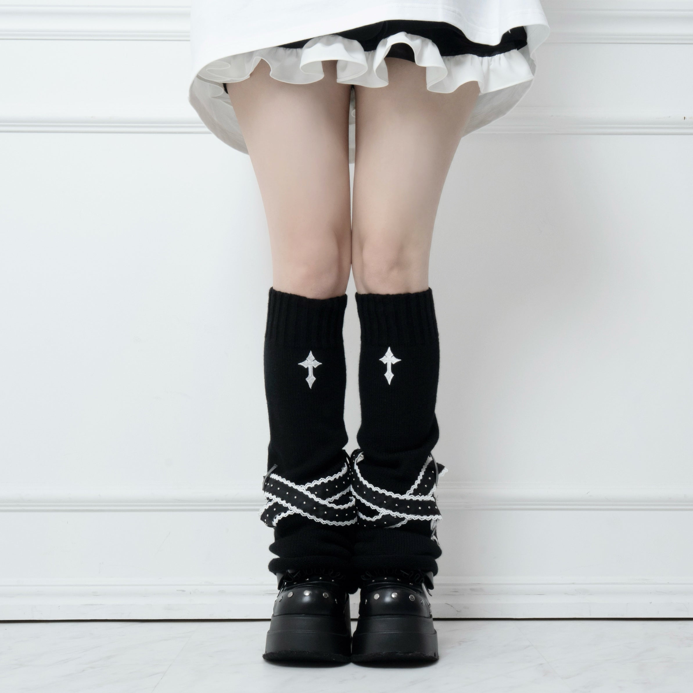 《mine》クロスフリルベルトレッグカバー