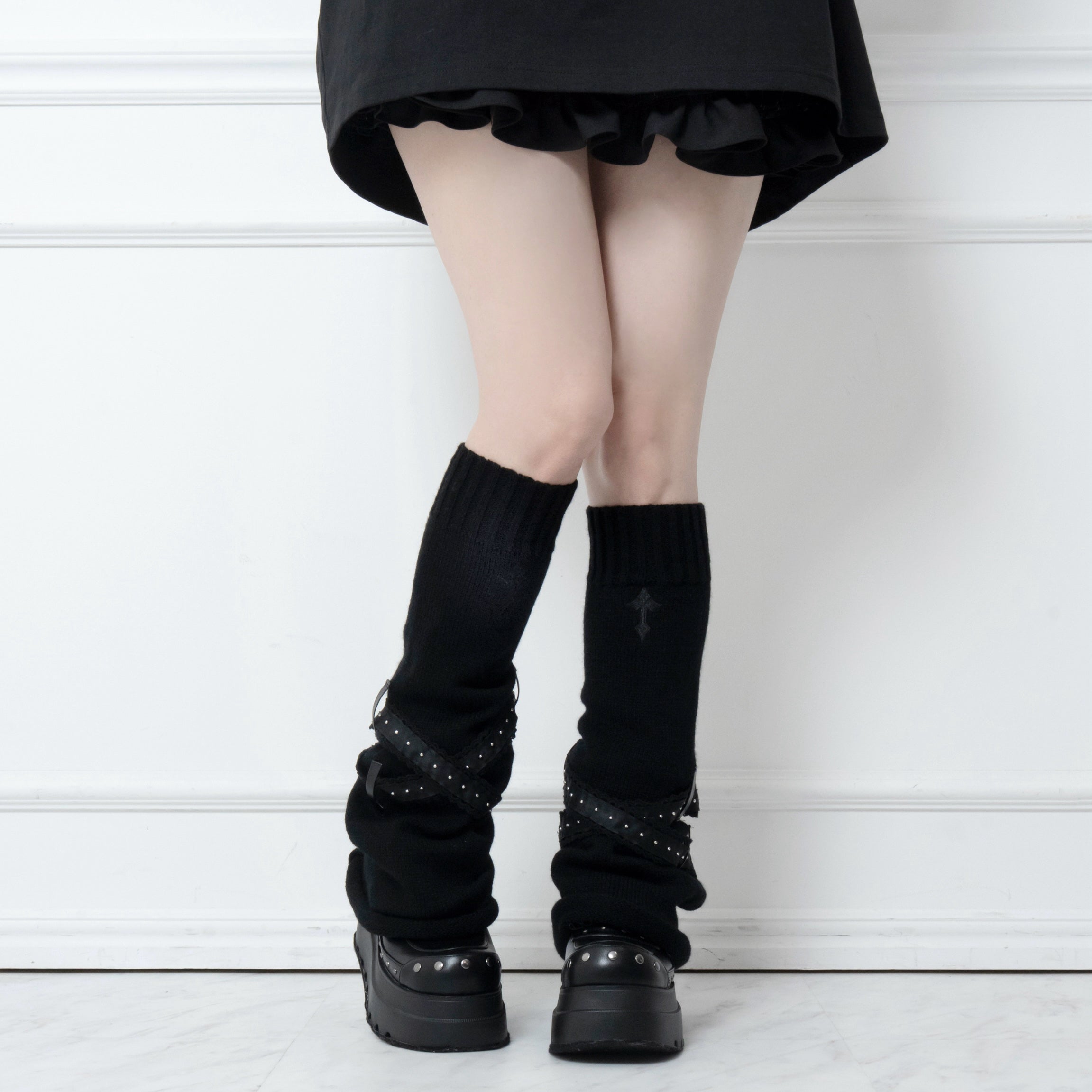 《mine》クロスフリルベルトレッグカバー