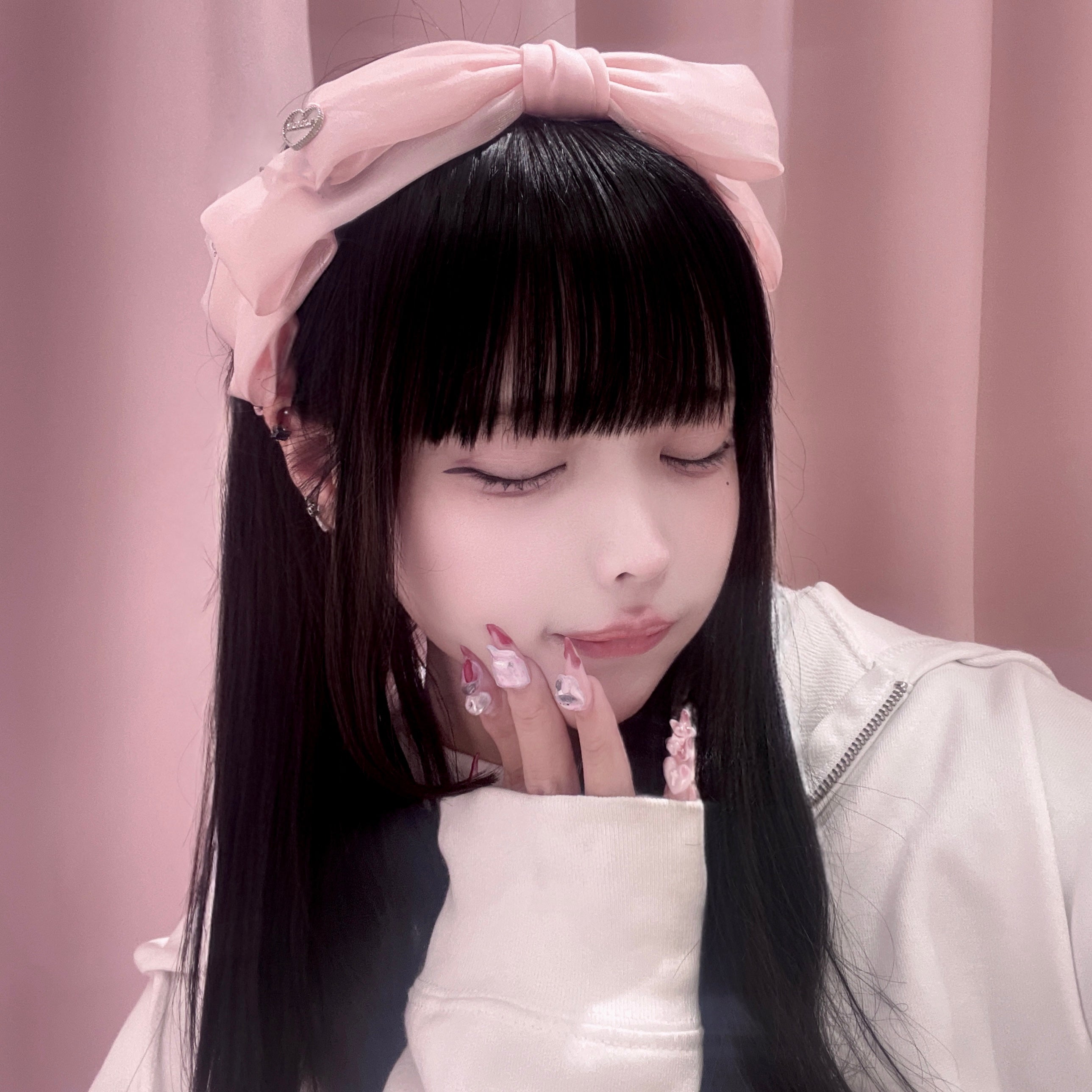 《LAFARYオリジナル》サテンオーガンジーリボンカチューシャ