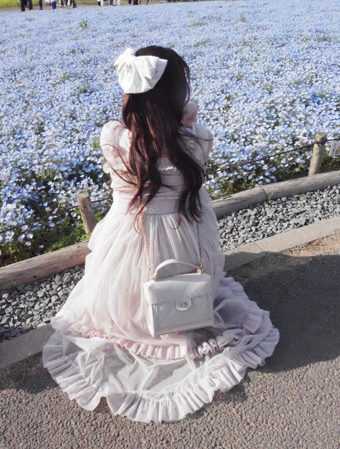 《LAFARY closet》チュールフリルロングワンピース