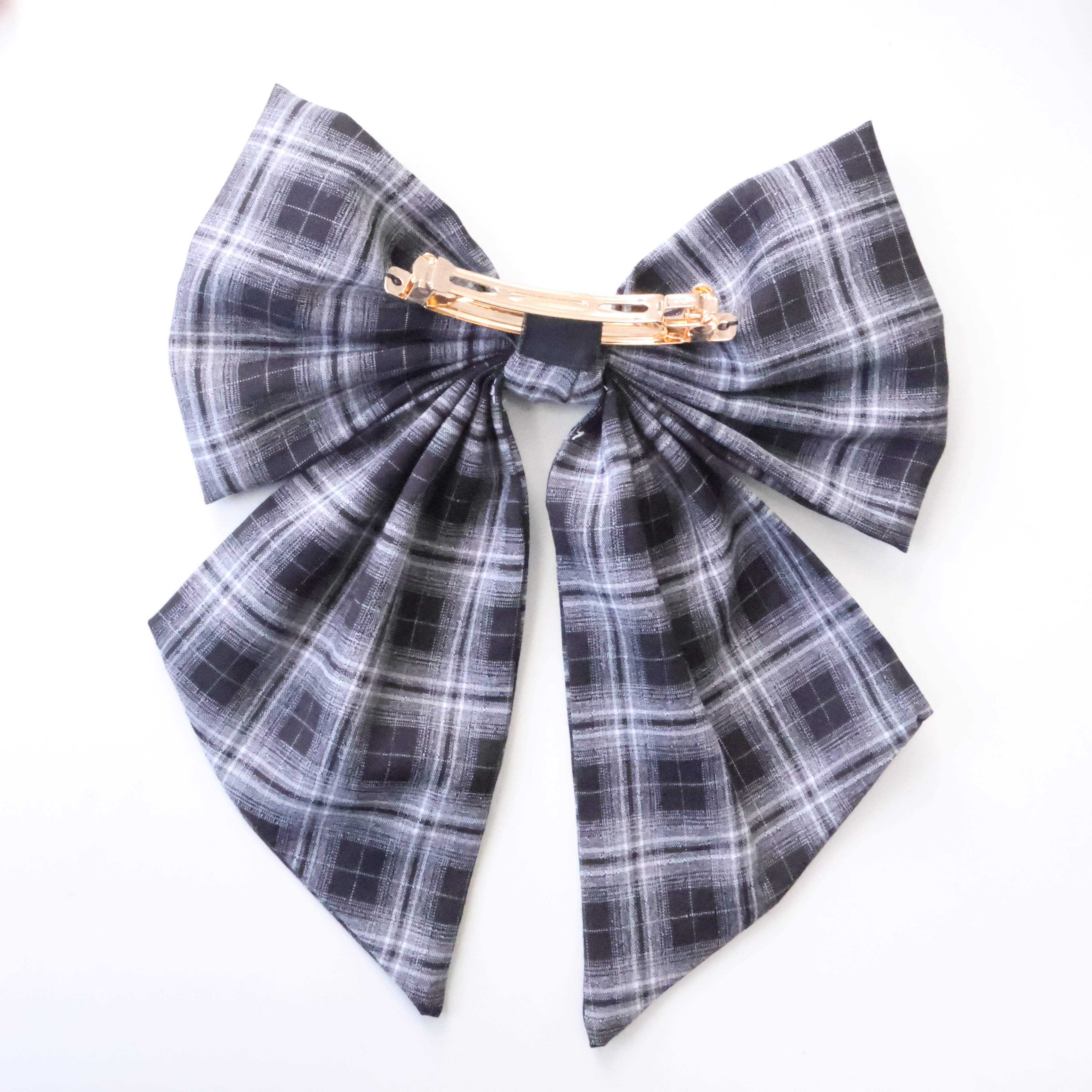 《LAFARY》チェックリボンバレッタ