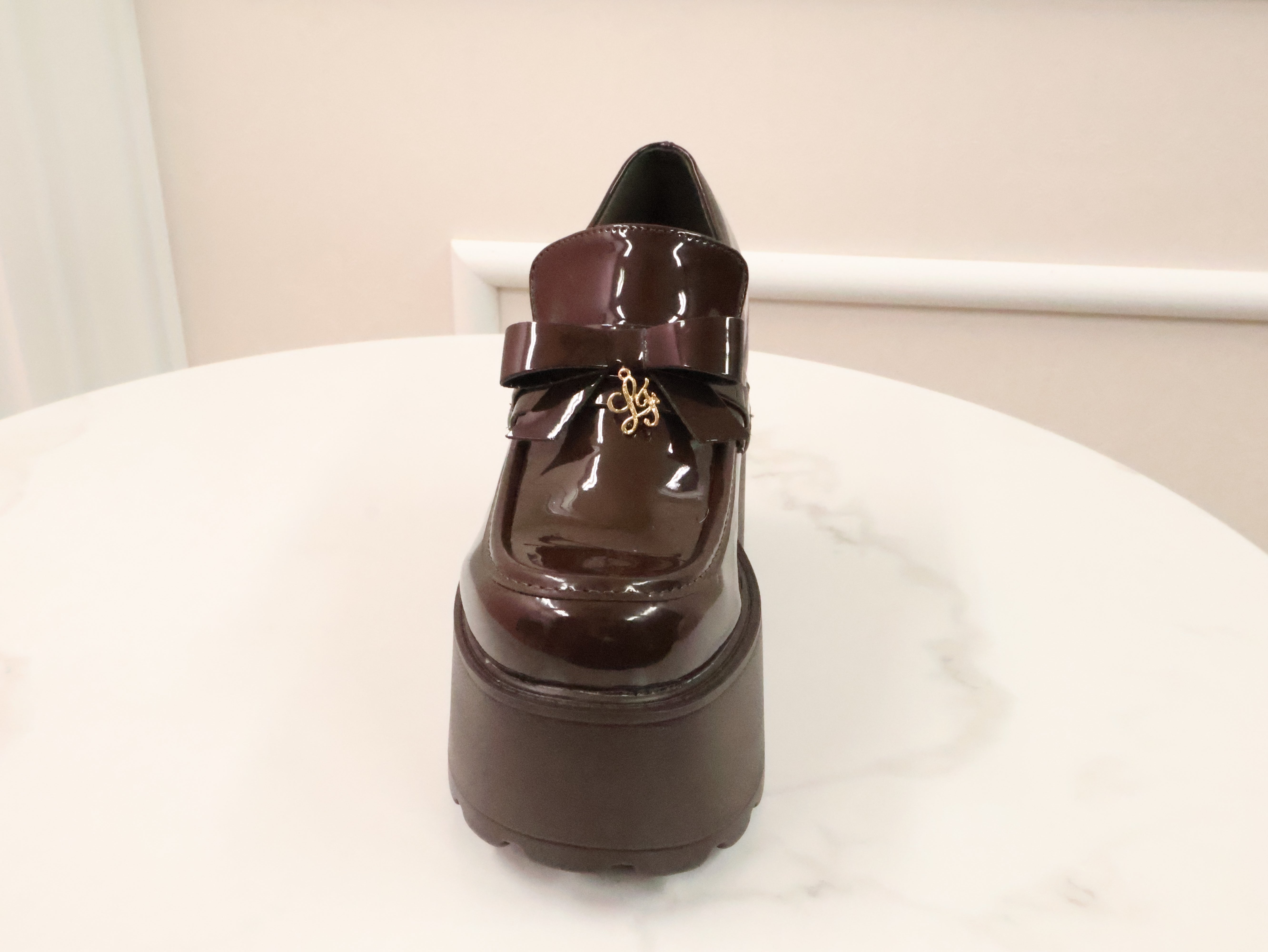 《LAFARY》ロゴリボン厚底ローファー