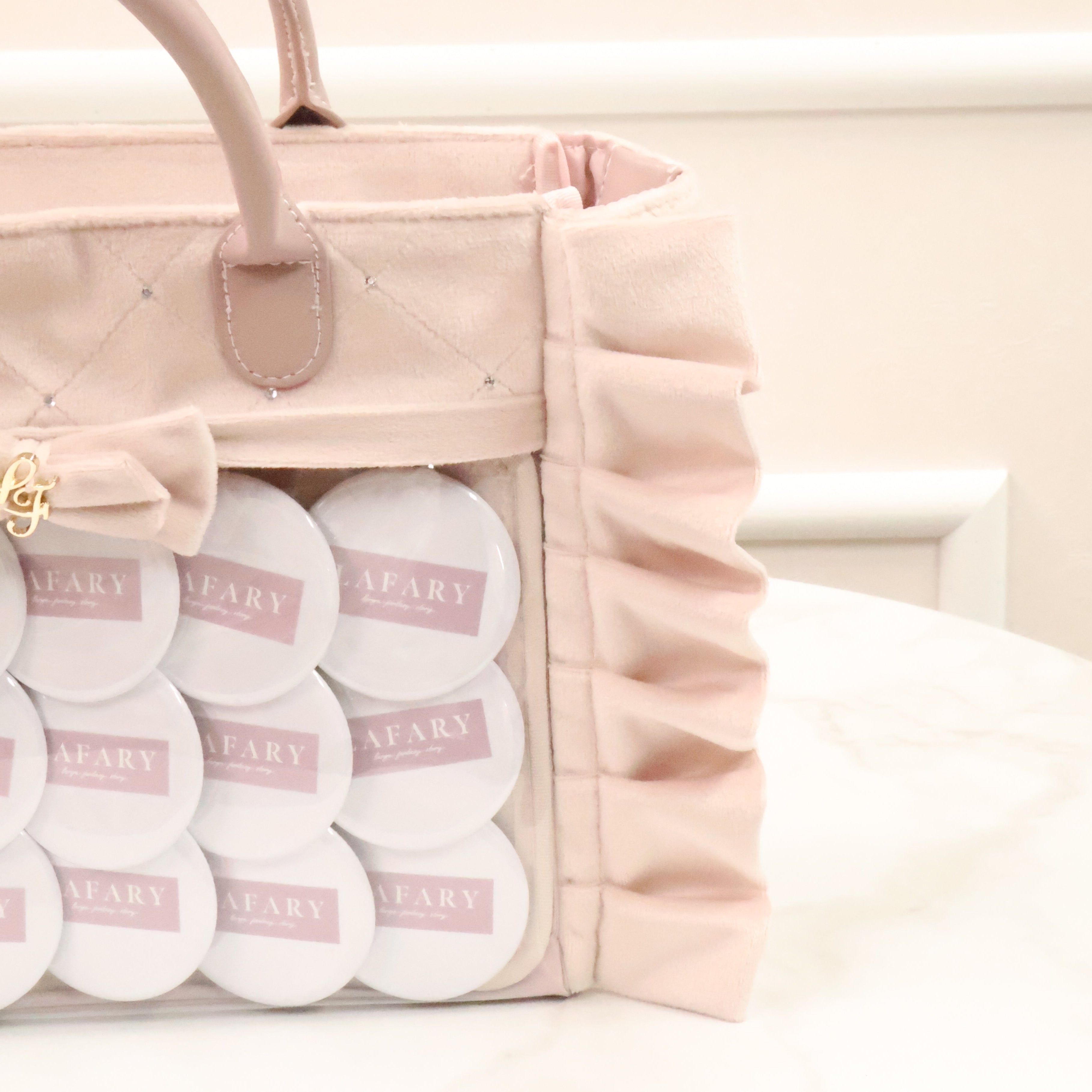 《LAFARY》ベルベットフリルバッグ