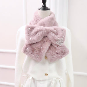 《LAFARY》ブローチ付きファーマフラー 1