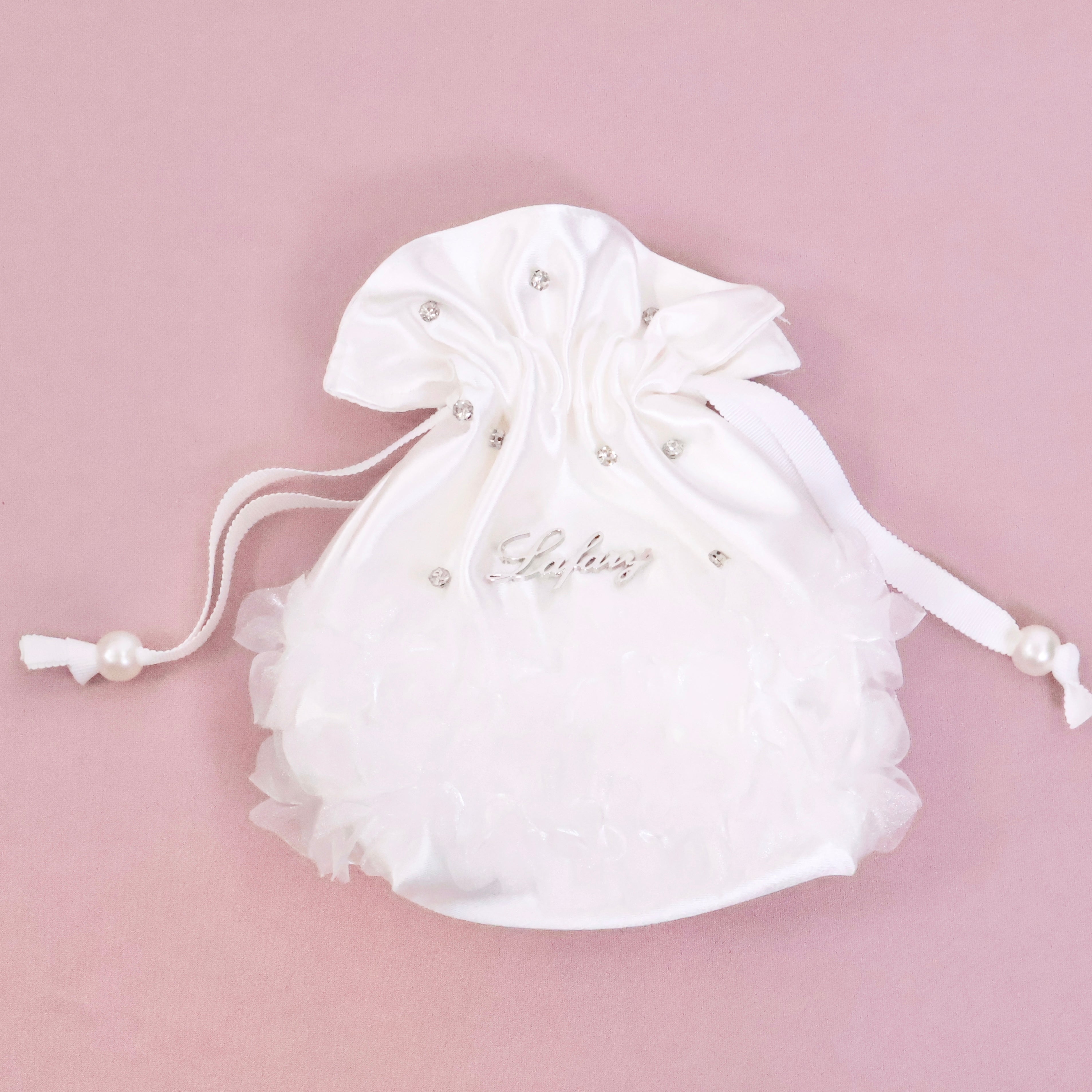 《LAFARY》サテンリボン巾着ポーチ