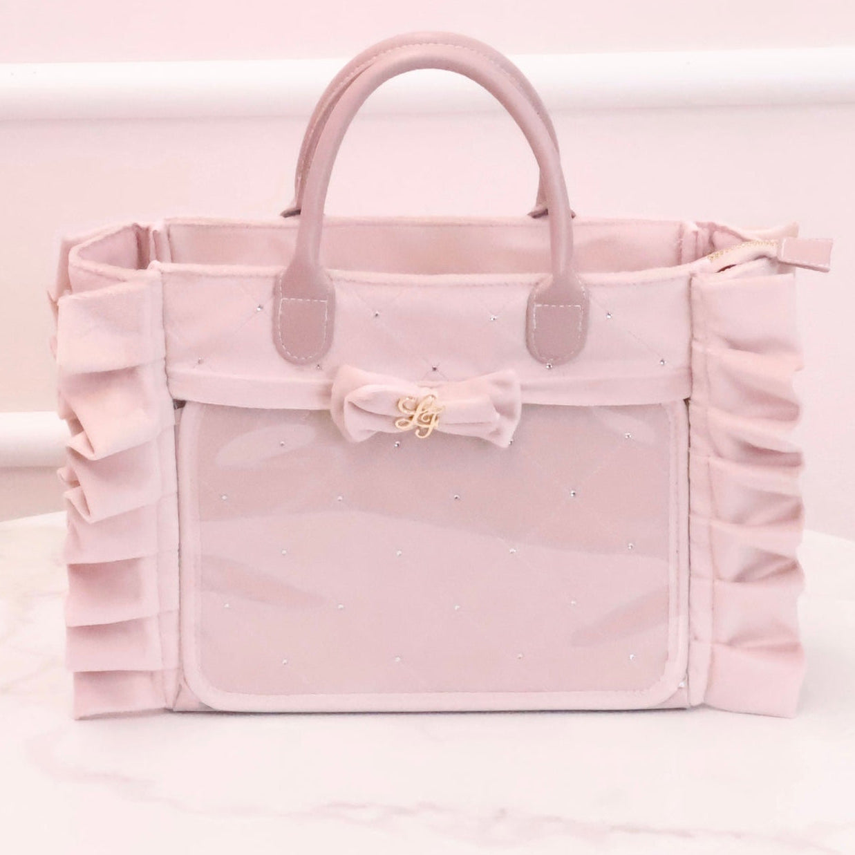 《LAFARY》ベルベットフリルバッグ