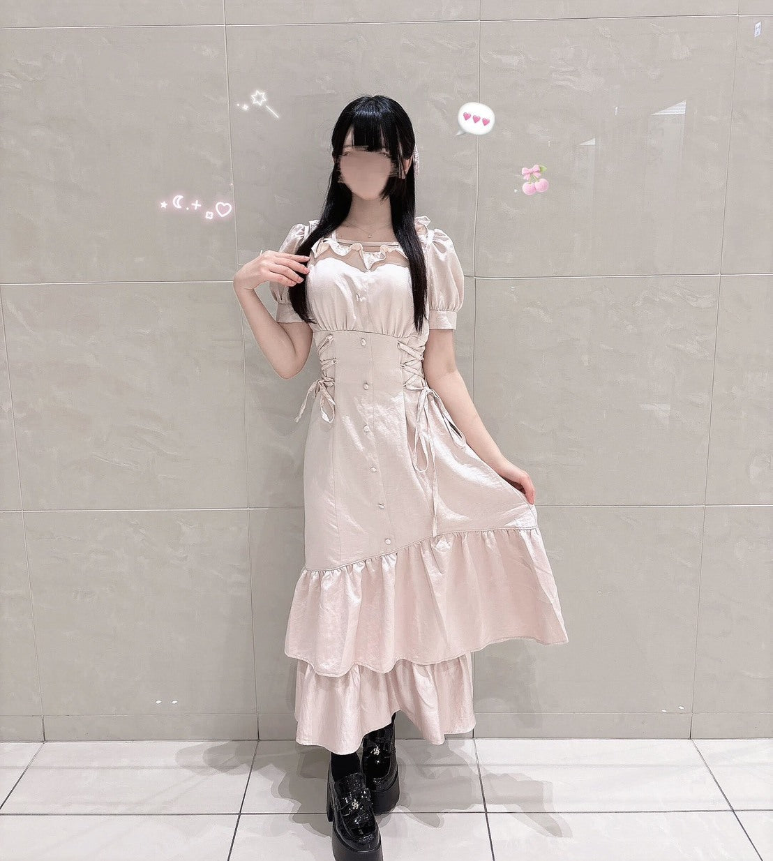 《LAFARY closet》スピンドルティアードロングワンピ