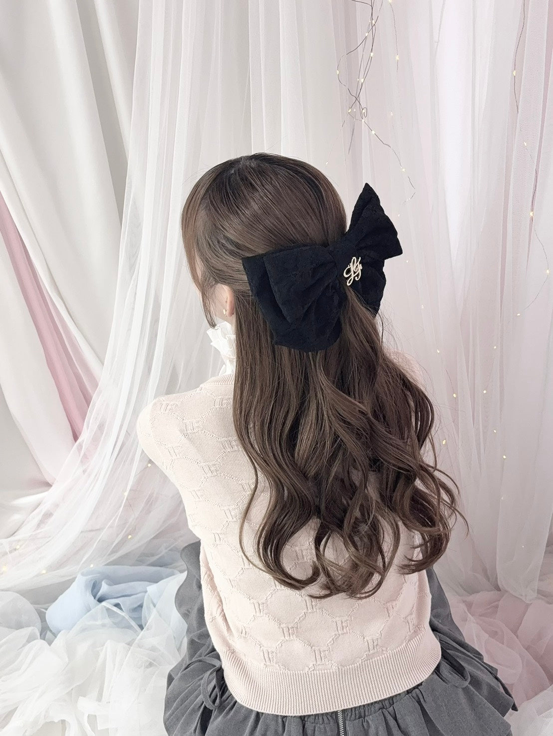 《LAFARY closet》ベロアリボンバレッタ