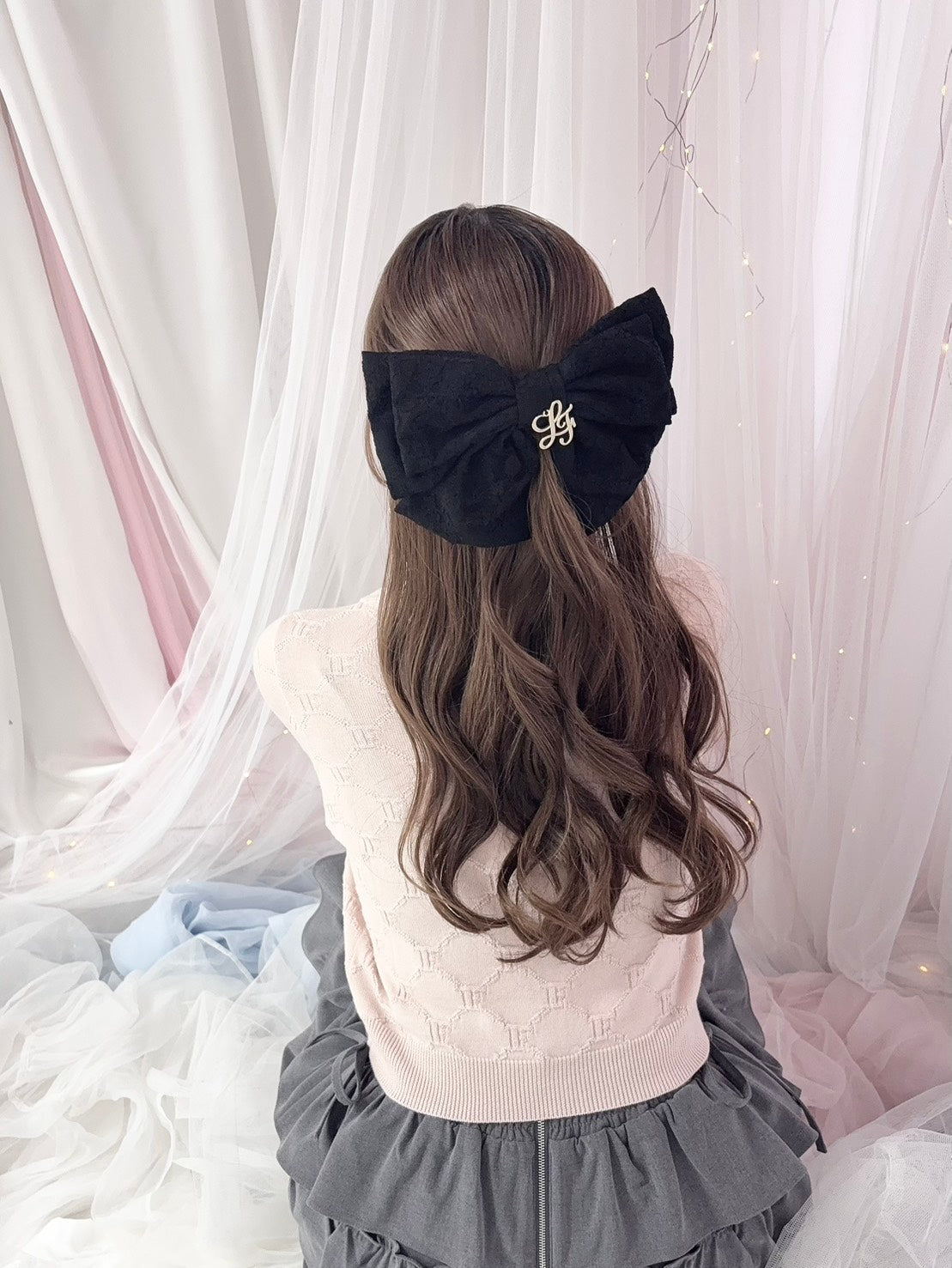 《LAFARY closet》ベロアリボンバレッタ
