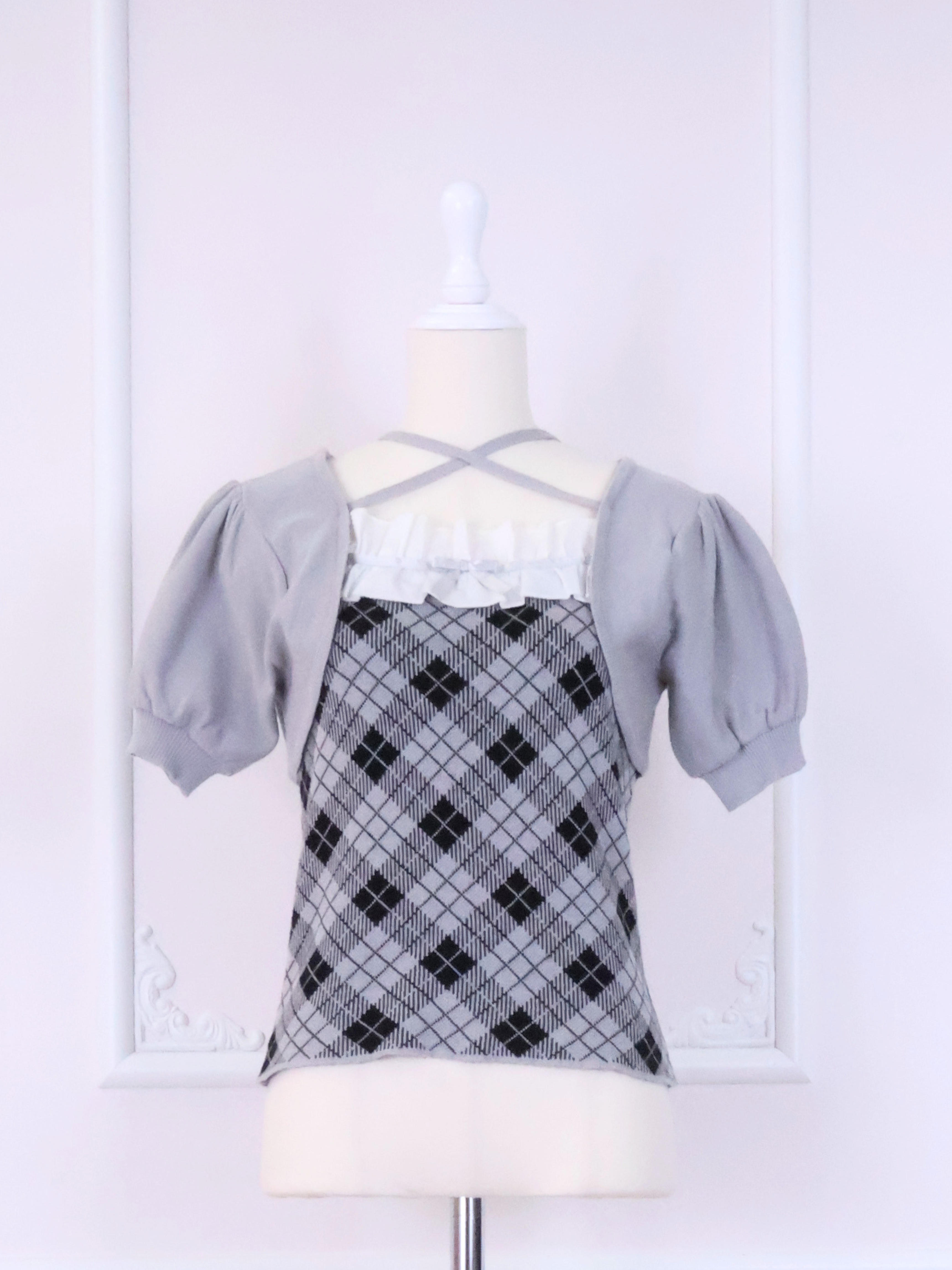 《LAFARY closet》チェックアンサンブルニットトップス