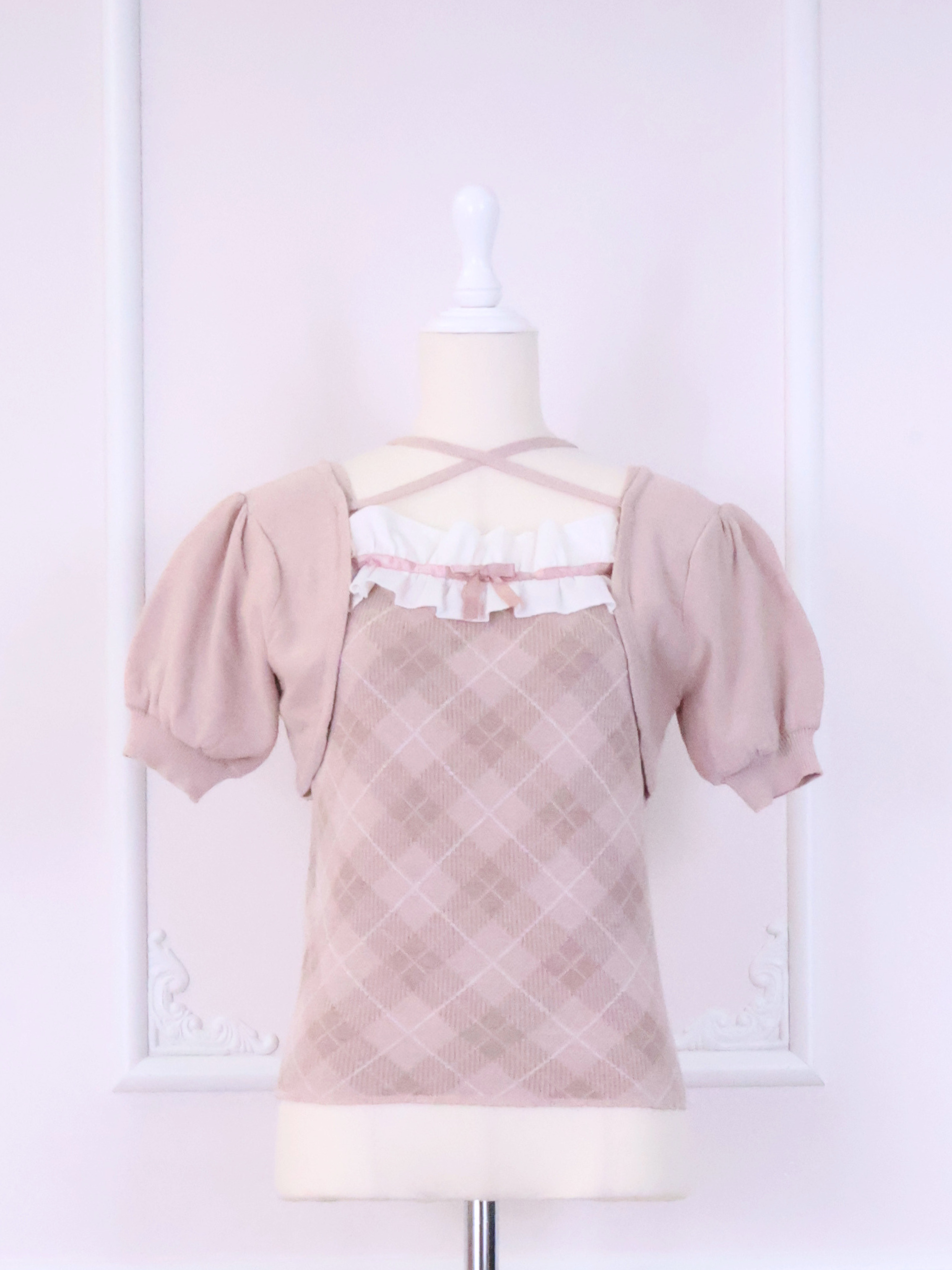 《LAFARY closet》チェックアンサンブルニットトップス