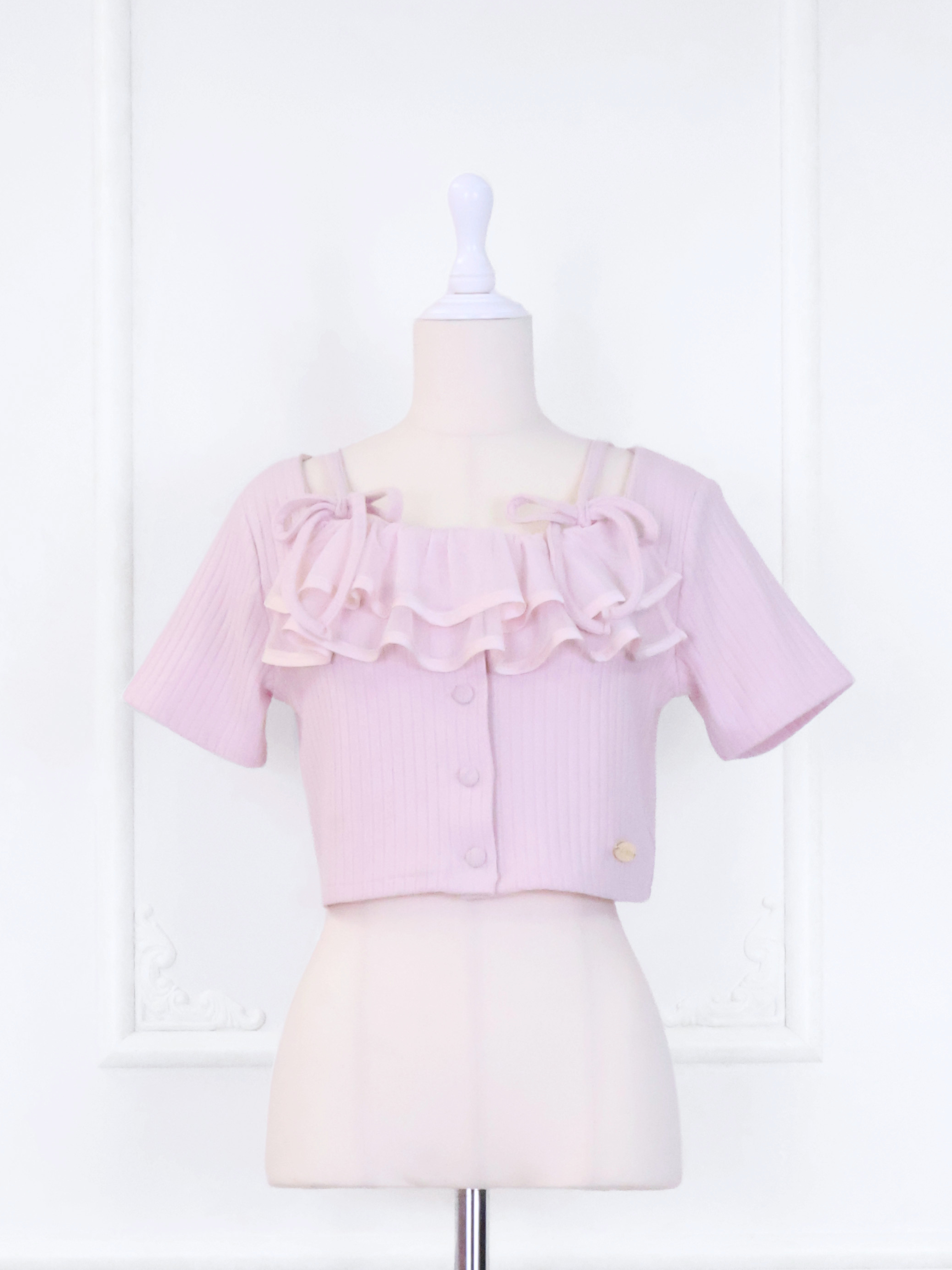《LAFARY closet》チュールフリルリブトップス