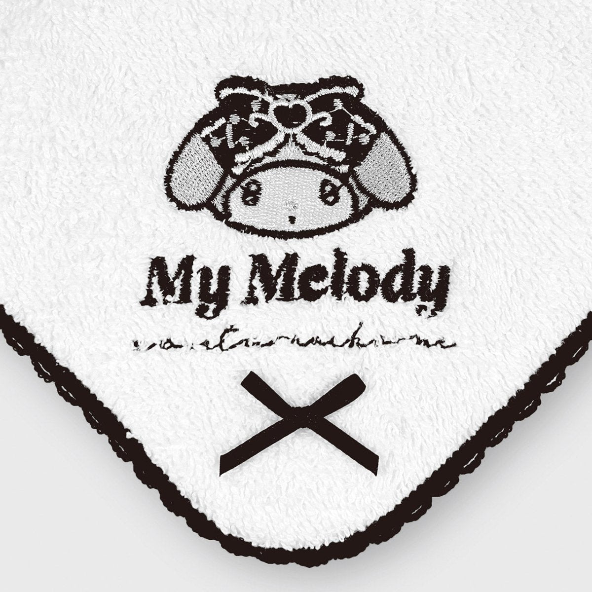 《LAFARYオリジナル》SWEET♡MONOCHROMEシリーズ３　刺繍リボンハンカチ　マイメロディ - LAFARY ONLINE