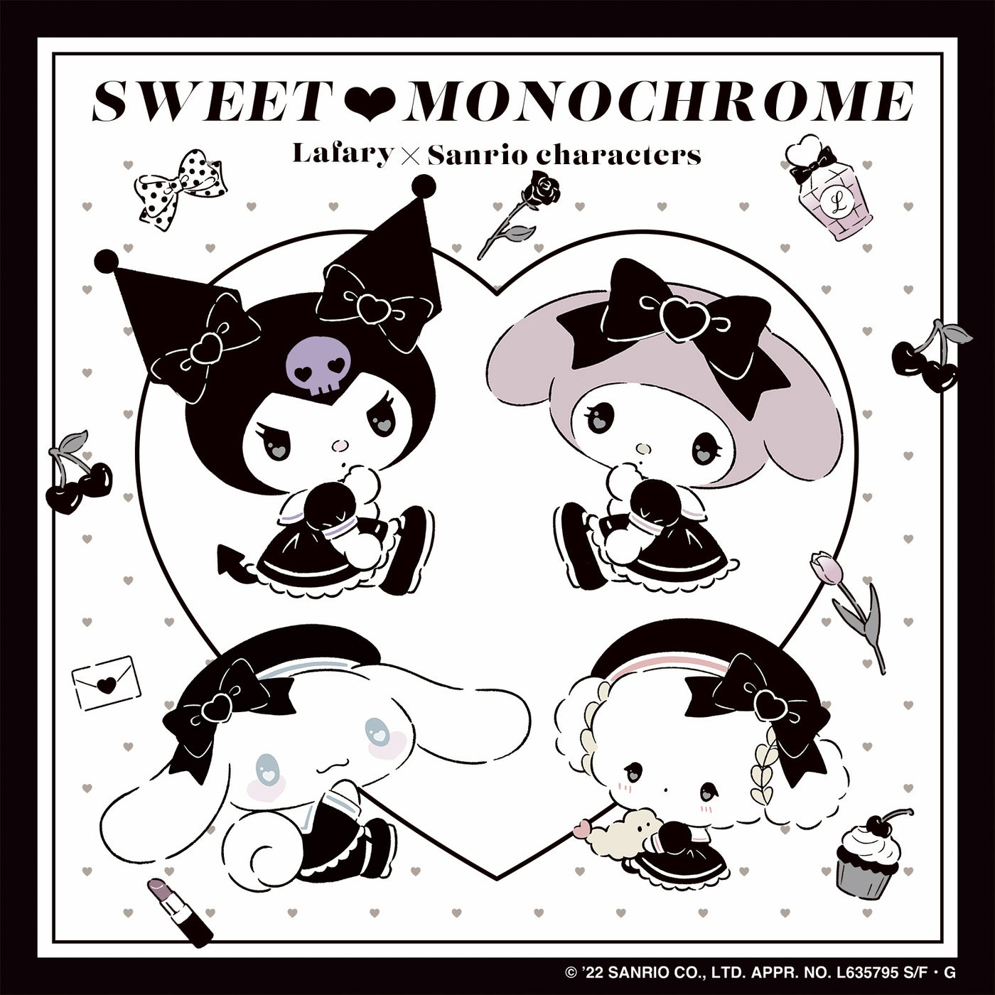 《Lafaryオリジナル》SWEET♥MONOCHROMEシリーズ♡アクリルキーホルダー　マイメロディ